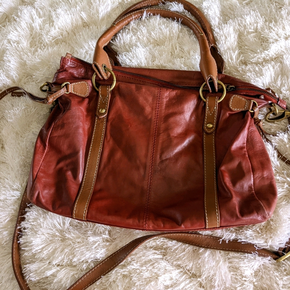 NWOT Nino BOSSI Genuine Leather Red Hobo Bag